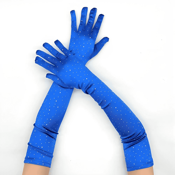 Womens Sequin Gloves Stage Performance 1920s Opera Long Satin Gloves Stretchy Adult Size Length Bridal Gloves