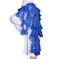 thumbnail image 1 of Womens Sequin Hip Scarf Skirts Belly Dance Triangle Waving Cut Tassel Highlight Mesh Skirt Waist Chain Navy, Free Size, 1 of 5