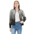 thumbnail image 1 of Womens Sequin Long Sleeve Front Zip Jacket with Ribbed Cuffs, 1 of 5