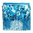 thumbnail image 1 of Womens Sequin Tassel Skirts Sparkly Rave Fringe Hip Scarf Belly Dance Party Festival Skirt Blue, Free Size, 1 of 2