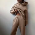 thumbnail image 1 of Womens Sets 2 Piece Outfits Plus Size Casual Solid Color Long Pants Hooded Pullover Long Sleeve Sweatshirts Sets, 1 of 8
