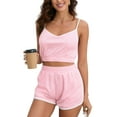 thumbnail image 1 of Womens Sets 2 Piece Outfits Summer Sexy Crop Top and High Waisted Shorts Pajama Set, 1 of 5