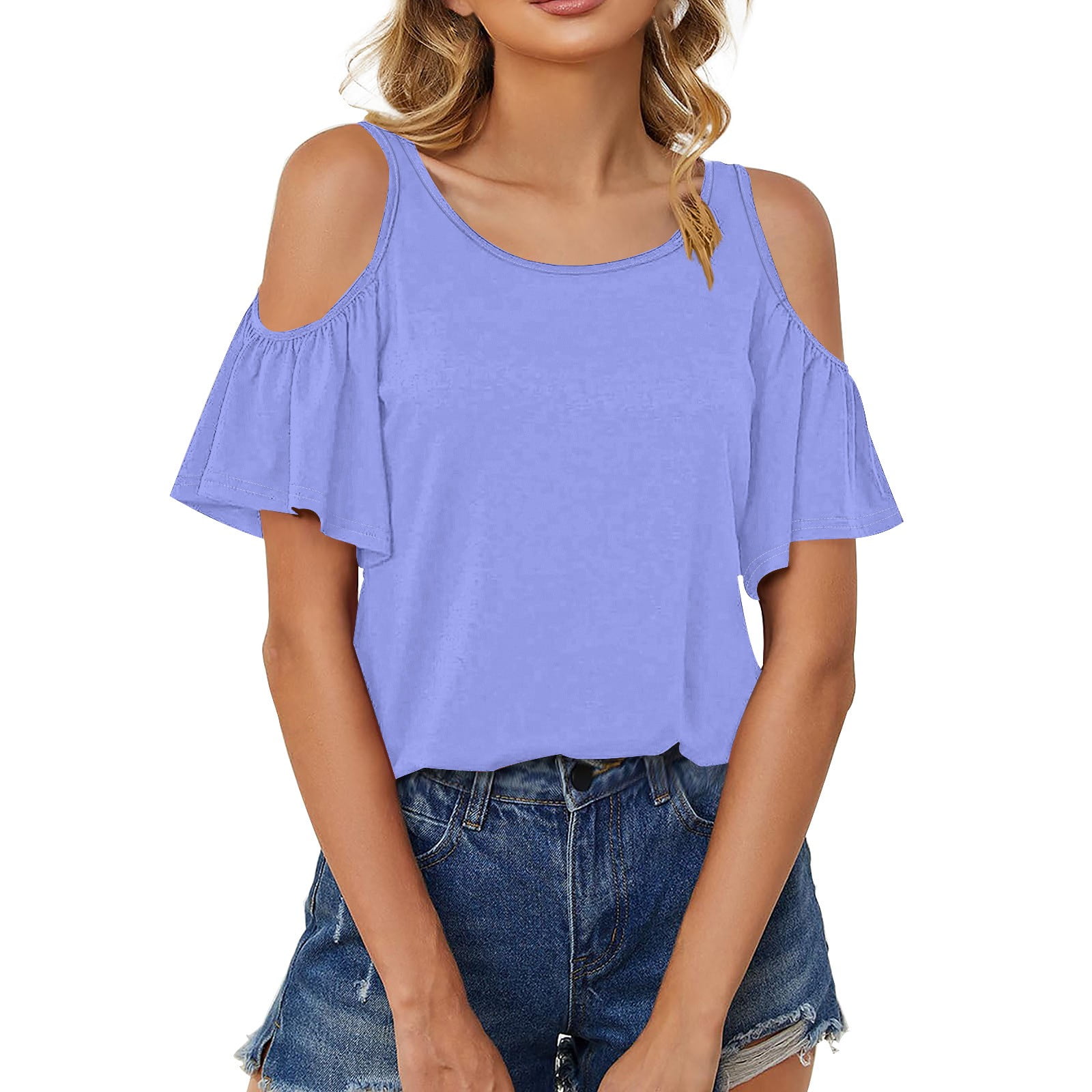Womens Tops Royal Blue Off Shoulder Top Ralph Lauren 2X Women Top
