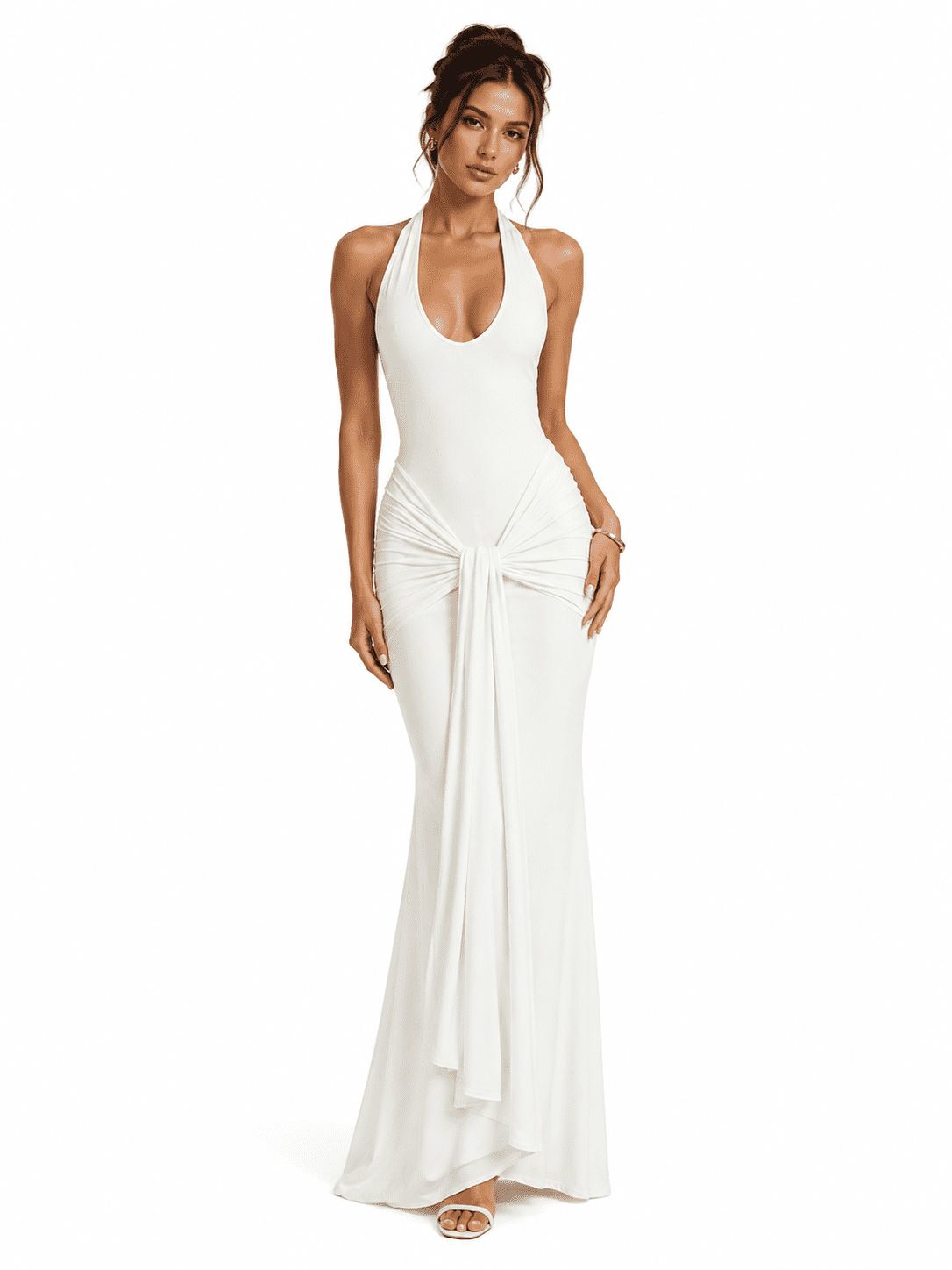 halter infinity dress HYwys with Bandeau Convertible Bridesmaid Dress Long Plus Size Multi Way Dress Twist Wrap Dress FAVORITES30
