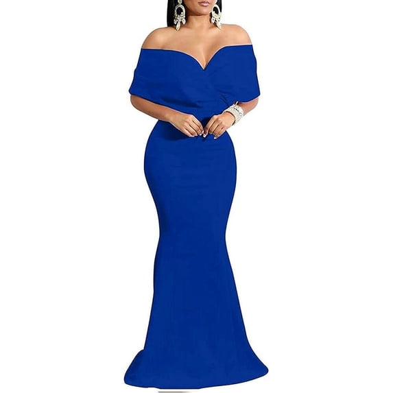 Womens Sexy Formal Bodycon Fishtail Maxi Dress Elegant Cocktail Party Long Dresses