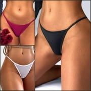 Womens Sexy Ice Silk G-String Thong Panties Everyday Knickers T-Back Underwear