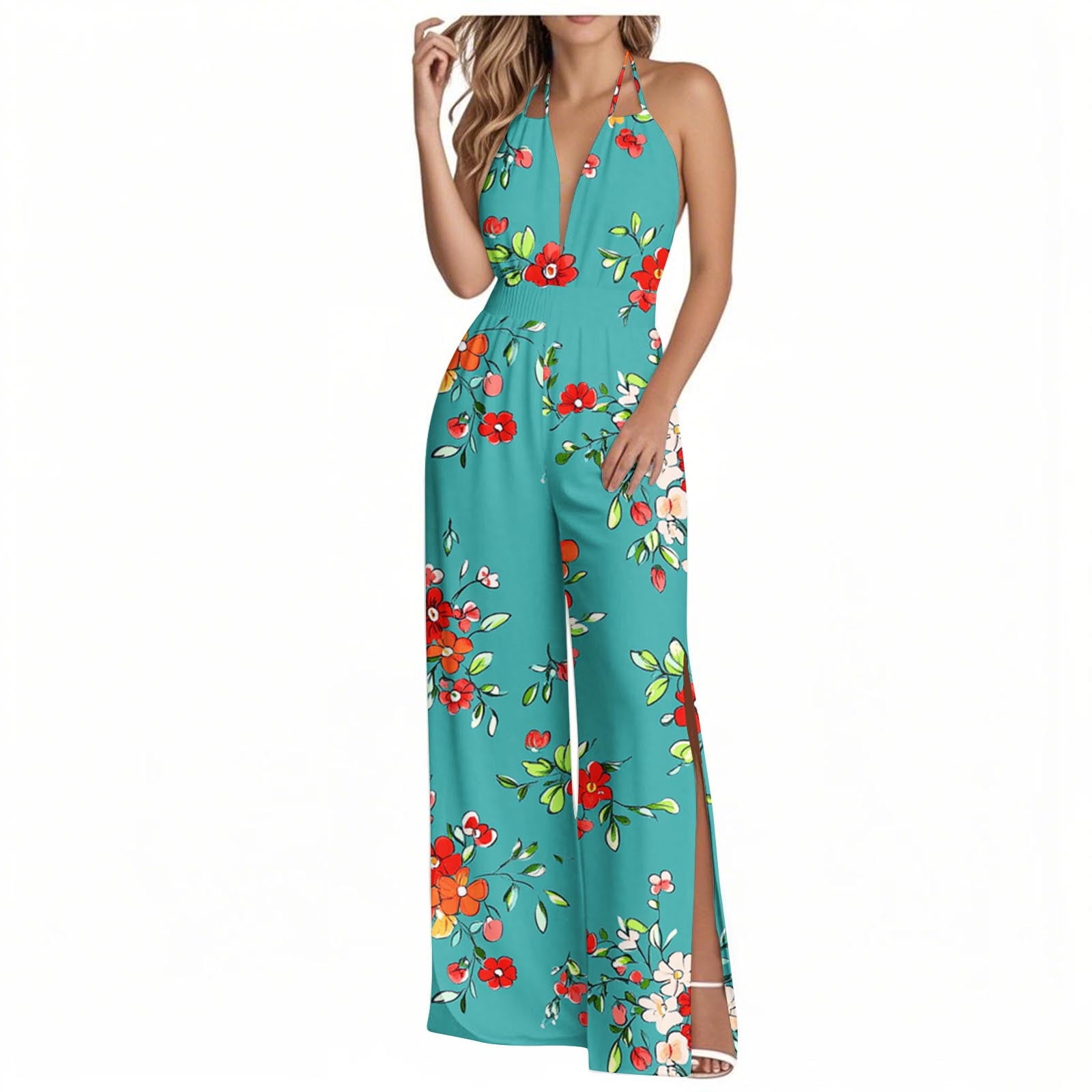 Womens Sexy Jumpsuits 2025 Summer Casual V Neck Halter