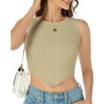 thumbnail image 1 of Womens Sexy Knit Ribbed 2024 Tank Top Crew Neck Trendy Cute Crop Tops Summer Sleeveless Basic Shirt, 1 of 5