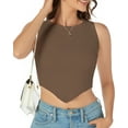 thumbnail image 1 of Womens Sexy Knit Ribbed 2024 Tank Top Crew Neck Trendy Cute Crop Tops Summer Sleeveless Basic Shirt, 1 of 5