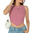 thumbnail image 1 of Womens Sexy Knit Ribbed 2024 Tank Top Crew Neck Trendy Cute Crop Tops Summer Sleeveless Basic Shirt, 1 of 5