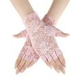 thumbnail image 1 of Womens Sexy Lace Driving Gloves Ladies Long Fingerless Half Finger Fishnet Gloves Lace Gloves Mesh Mitten Dance Gloves PINK, 1 of 8