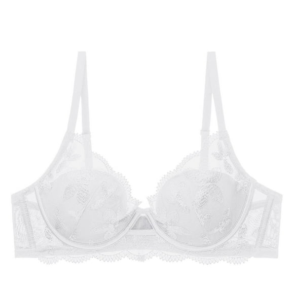 Womens Sexy Lace Gathered Bra Straps Cup Underwear