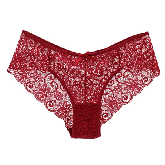 Womens Lace Panties Floral Lace Mid Rise Briefs Underwear Hipster Underwear