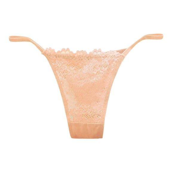 Womens Sexy Lace Transparent Thong Womens Low Waist Hot Thin Seamless Cotton Crotch Thin Strap Panties