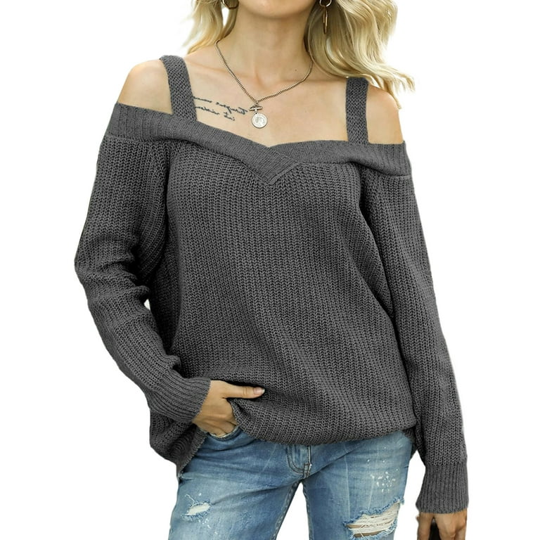 Off Shoulder Lapel Medium Style Sweaters Off Shoulder Lapel Medium Style Sweaters