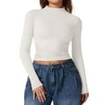 thumbnail image 1 of Womens Sexy Long Sleeve Round Neck Slim Basic T Shirt, 1 of 5