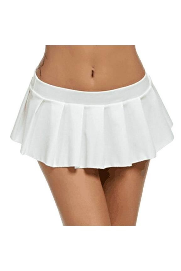 Womens Sexy Mini Skirt Fashion Club Low-Waisted Pleated Skirts