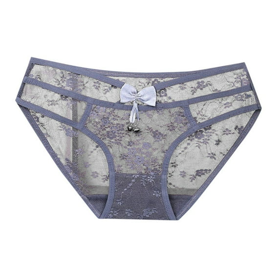 Womens Sexy Panties Womens Lace Underwear Sheer Panty Grey Womens Briefs M