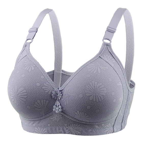 Womens Sexy Plus Size No Steel Ring Bra Thin Cotton Jacquard Push Up Underwear
