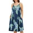 thumbnail image 1 of Womens Sexy Plus Size Sleepwear with Pockets, VEPKUL Sleeveless Sleepdresses 5x Nightgowns V Neck Camisoles Cozy Soft Pajama Floral Dress, 1 of 9