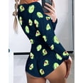 thumbnail image 1 of Womens Sexy Romper Pajamas Casual Deep V Neck Long Sleeve Bodysuit, 1 of 5