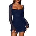thumbnail image 1 of Womens Sexy Sequin Sparkly Glitter Dress Off Shoulder Long Sleeve Cocktail Evening Party Mini Dress Party Club Dresses, 1 of 6
