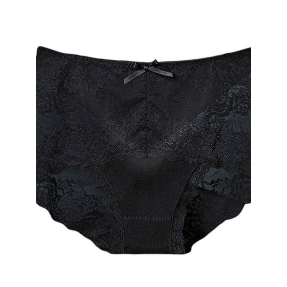 Womens Sexy Underwear Lace Panties Middle Waisted Plus Size Ladies Brief for Women