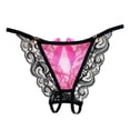 thumbnail image 1 of Womens Sexy Underwear Women's Bikini Underwear Valentine Underwear Hot Pink No Show Thong One Size, 1 of 3