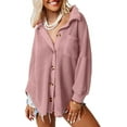 thumbnail image 1 of Womens Shackets Waffle Knit Casual Jackets Button Down Flannel Shirts  Tops Fall Clothes 2023  Outfits, 1 of 11