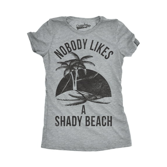 Womens Shady Beach Funny Shirts Cute Vacation Vintage Novelty Hilarious T shirt Womens Graphic Tees