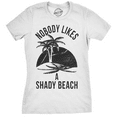 thumbnail image 1 of Womens Shady Beach Funny Shirts Cute Vacation Vintage Novelty Hilarious T shirt Womens Graphic Tees, 1 of 6