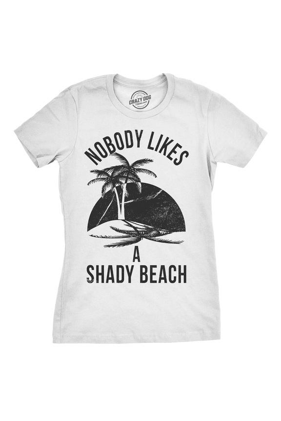 Womens Shady Beach Funny Shirts Cute Vacation Vintage Novelty Hilarious T shirt Womens Graphic Tees