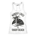 thumbnail image 1 of Womens Shady Beach Funny Tees Sleeveless Tops Gym Workout Lifting Novelty Fitness Tank, 1 of 7