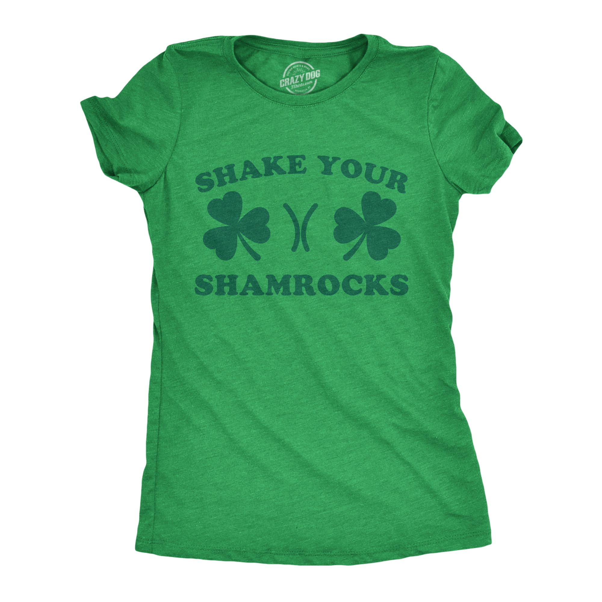 Womens Shake Your Shamrocks T Shirt Funny Saint Patricks Day Boobs St Patty  Tee Womens Graphic Tees 