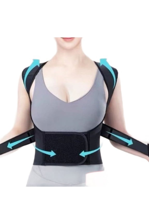 Womens Shapewear Tummy Control Back Brace Upper Spine Support Adjustable Posture Trainer Weight Loss Helper Black M