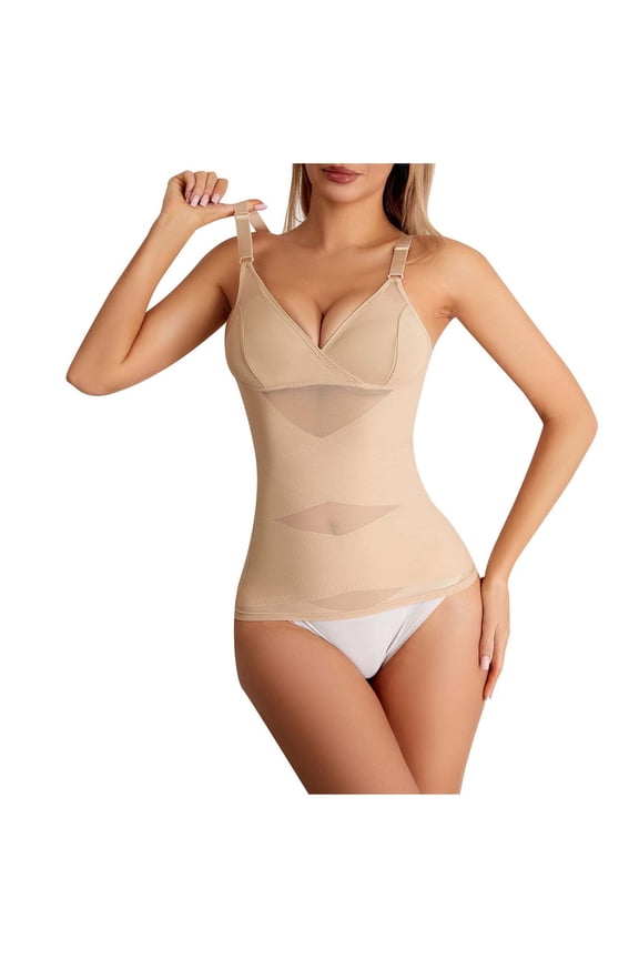 Womens Shapewear Tummy Control Chest-supporting Corset With Six Rows Of Buttons Body Shaping Waist