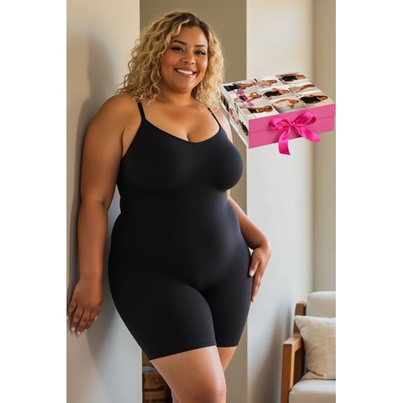 FIGURE8 SHAPEWEAR - Womens Bodysuit with Tummy Control, Extra Firm, Seamless Full Body suits, Radiant Smoothing Undergarment Dress Black.