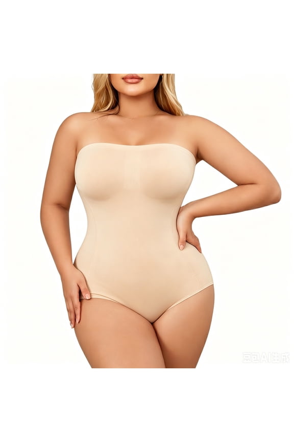 Womens Shapewear Tummy Control Shaping Bodysuit Full Garment High Compression Belly Control Plus Size Figures Daily Casual Wear Versatile Season Bodyshaper Beige,XL