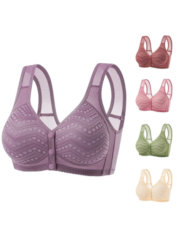 Womens Shapewear Tummy Control Women's Front Hook Wireless Bra Back Shaping Large Cup Weight Loss Helper Green 36