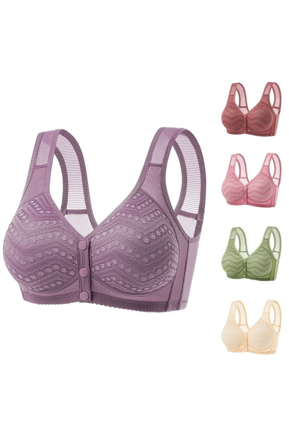 Womens Shapewear Tummy Control Women's Front Hook Wireless Bra Back Shaping Large Cup Weight Loss Helper Green 36
