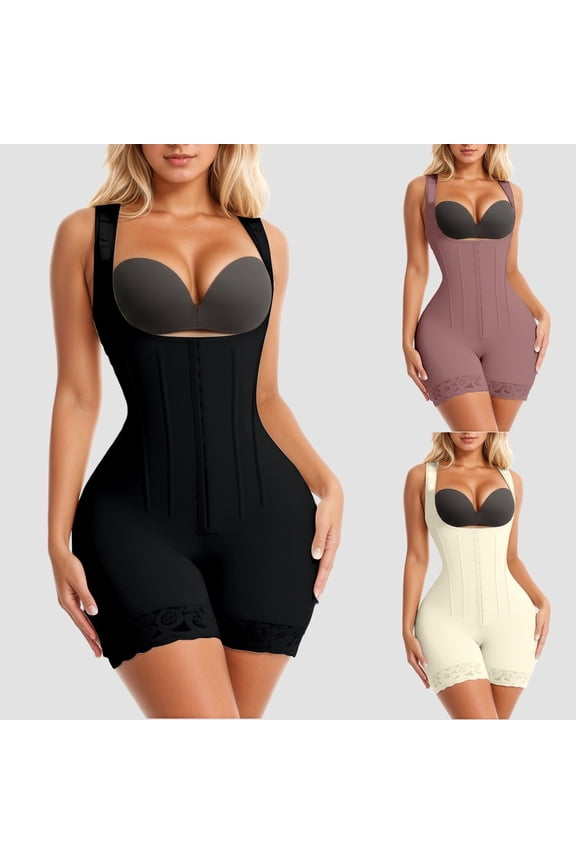 Womens Shapewear Waist Trainer Abdomen Control Lift Adjustable Straps Zipper Closure Weight Loss Helper Brown XS