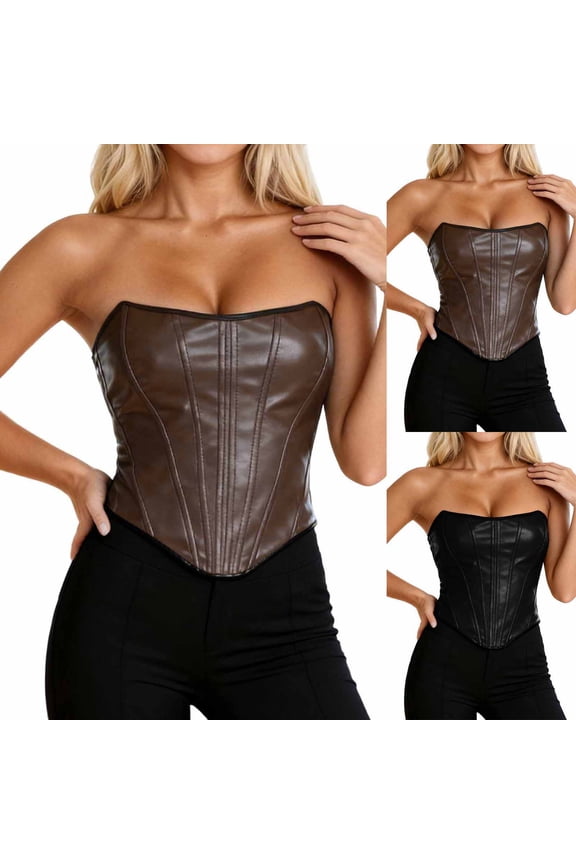 Womens Shapewear Women's Gothic Corset Bustier with Zipper Waist Trainer Weight Loss Helper Black XXL
