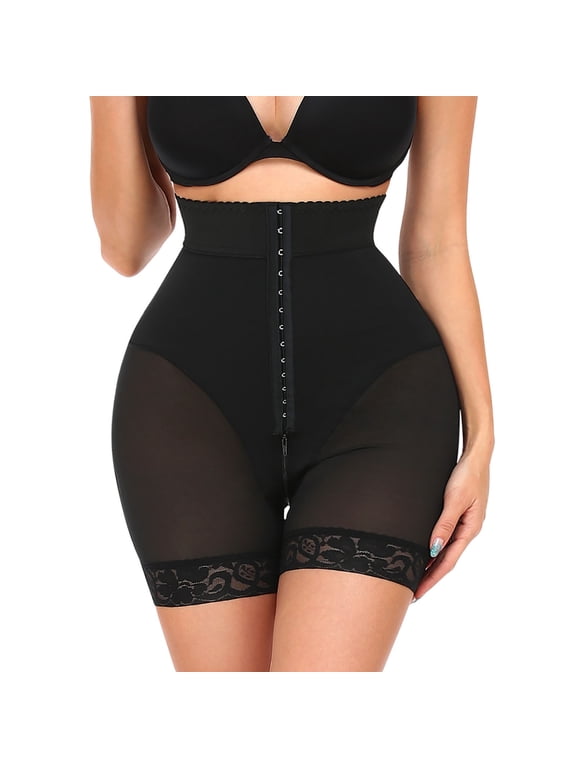 Womens Shaping Shorts, High Waist Zip Crotch Hip Lift Tummy Control Tight Leggings Shorts
