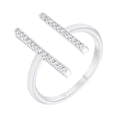 thumbnail image 1 of Womens Sharna 12 CT Cubic Zirconia Rhodium Parallel Contemporary Ring - Size 6, 1 of 1