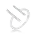 thumbnail image 1 of Womens Sharna 12 CT Cubic Zirconia Rhodium Parallel Contemporary Ring - Size 7, 1 of 1