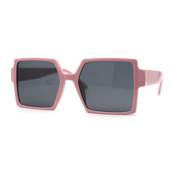 Womens Sharp Square Rectangular Minimal Butterfly Sunglasses Pink Black