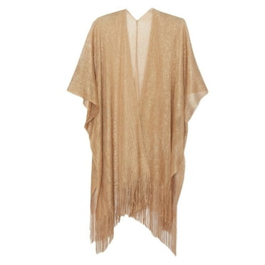 Womens Shawl Wraps Cuff Filigree Tassel Cape Solid Transparent Thin Shawl Summer Winter Fall