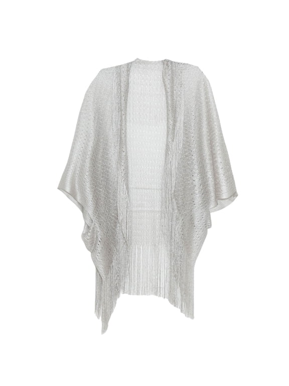 Womens Shawl Wraps Cuff Filigree Tassel Cape Solid Transparent Thin Shawl Summer Winter Fall