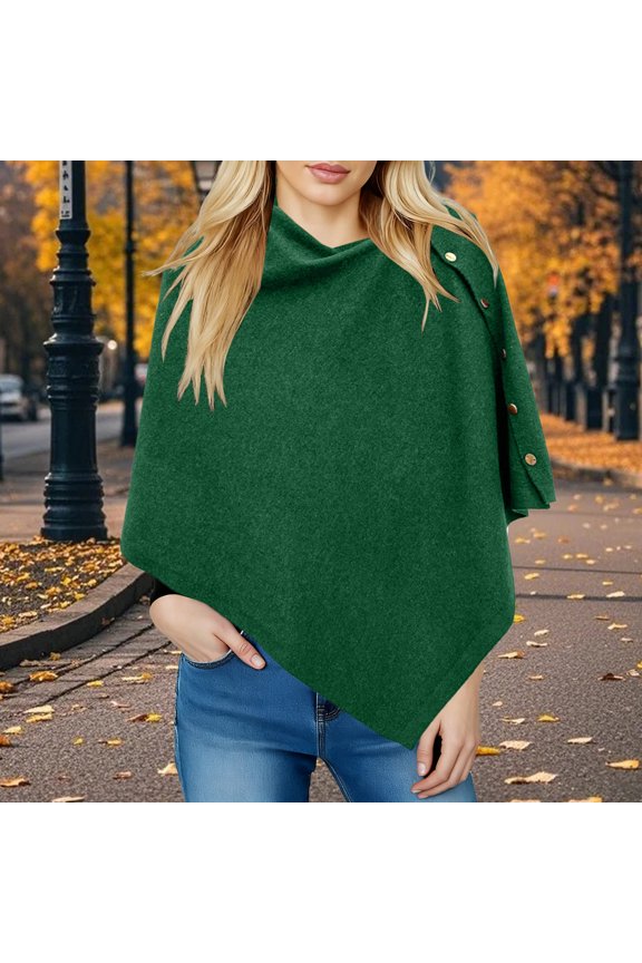 Womens Shawls Button Maxi Cape Shawl for Women Women Knitted Shawl Wraps Cardigan Cape Wool Shoulder Tops Shawls Scarf Women's Solid Color Shawls and Wraps