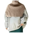 thumbnail image 1 of Womens Shawls, Duoif Autumn and Winter Women's Solid Color Turtleneck Cloak Shawl Knitted Sweater Shawl Wraps for Women B, 1 of 4